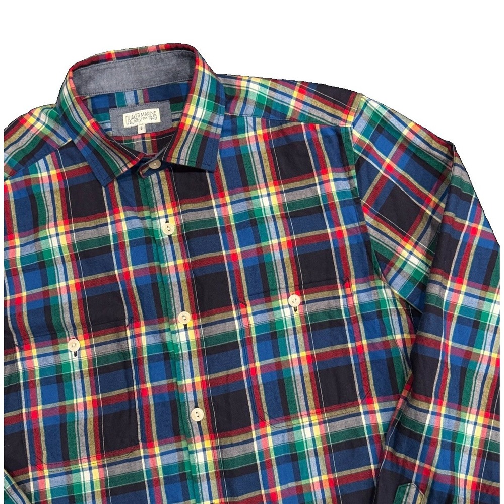 Quaker Marine Supply Men's Small Plaid Button Down Flannel Long Sleeve Cotton